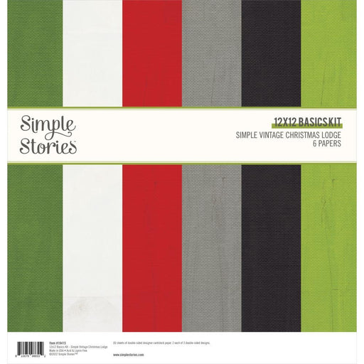SIMPLE STORIES VINTAGE XMAS LODGE 12 X 12 BASIC KIT - SS18415