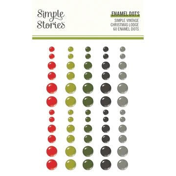 SIMPLE STORIES VINTAGE XMAS LODGE ENAMEL DOTS - SS18430