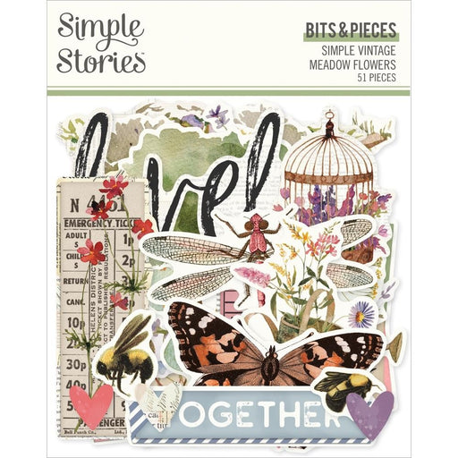 SIMPLE STORIES VINTAGE MEADOWS FLOWER BITS AND PIECES - SS22622