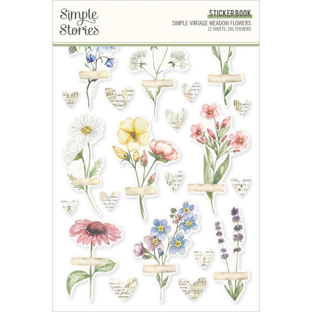 SIMPLE STORIES VINTAGE MEADOWS FLOWER BOOK STICKER BOOK - SS22626