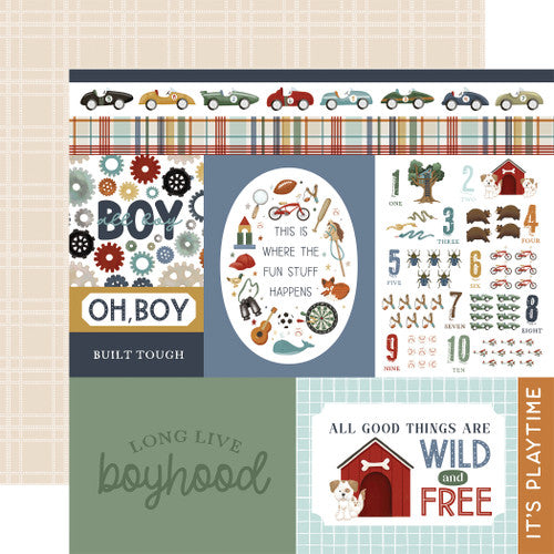 CARTA BELLA 12 X 2 PAPER MY BOY MULTI JOURNALING CARDS - CBB419009