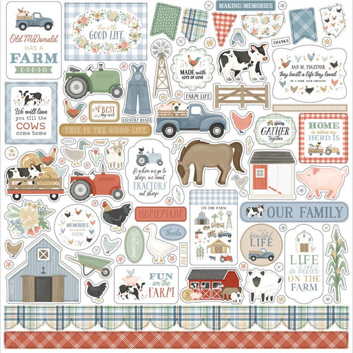 CARTA BELLA ON THE FARM 12 X 12 STICKER SHEET - CBOTF422014