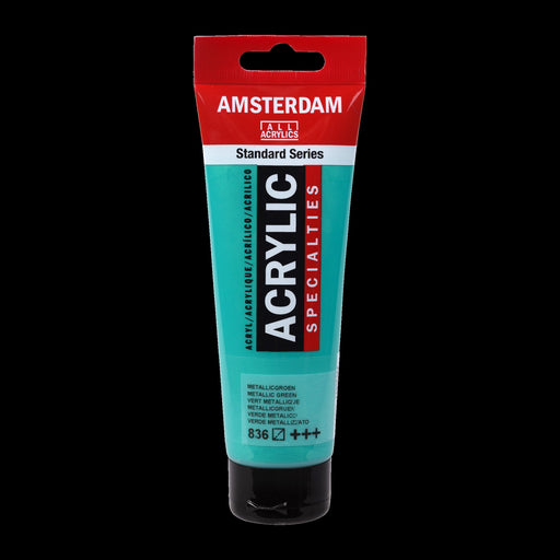 AMSTERDAM ACRYLICS PAINT 120ML METALLIC GREEN AP836