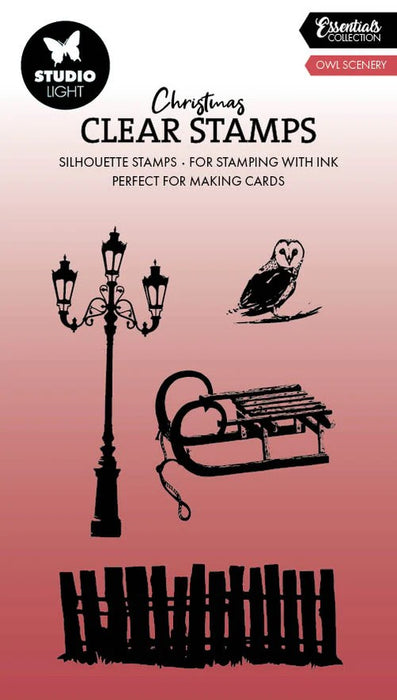 STUDIO LIGHT CLEAR STAMPS OWL SCENERY - SL-ES-STAMP710