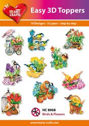 HEARTY CRAFTS EASY 3D TOPPERS BIRDS AND FLOWERS - HC8968