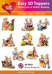 HEARTY CRAFTS EASY 3D TOPPERS EASTER VINTAGE 2 - HC9019