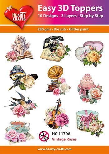 HEARTY CRAFTS EASY 3D TOPPERS VINTAGE ROSES - HC11798