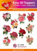 HEARTY CRAFTS EASY 3D TOPPERS ROSE BOUQUETS - HC12908