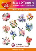 HEARTY CRAFTS EASY 3D TOPPERS BUTTERFLIES AND  FLOWERS- HC13803