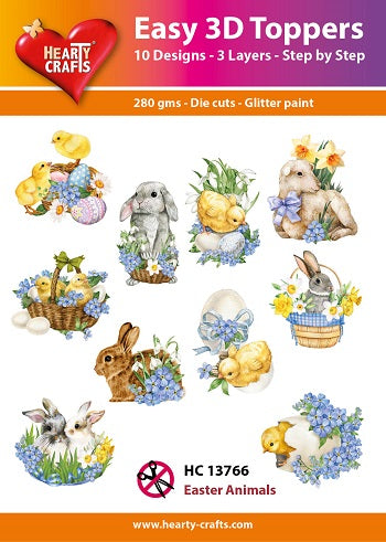 HEARTY CRAFTS EASY 3D TOPPERS EASTER ANIMALS  - HC13766