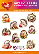 HEARTY CRAFTS EASY 3D TOPPERS HEDGEHOGS - HC13869