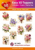 HEARTY CRAFTS EASY 3D TOPPERS VINTAGE FLOWERS AND PAPER - HC13870