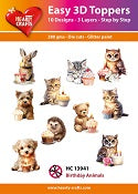 HEARTY CRAFTS EASY 3D TOPPERS BIRTHDAY ANIMALS - HC13941