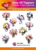 HEARTY CRAFTS EASY 3D TOPPERS FLOWERS IN GLASS VASES - HC13931