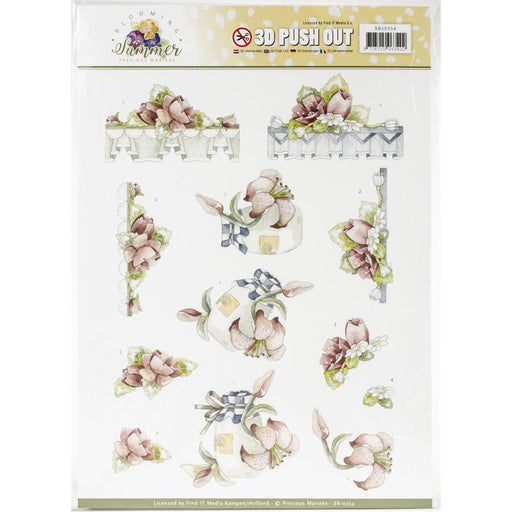 PRECIOUS MARIEKE 3D PUSH OUT BLOOMING SUMMER RED FLOWER - SB10354