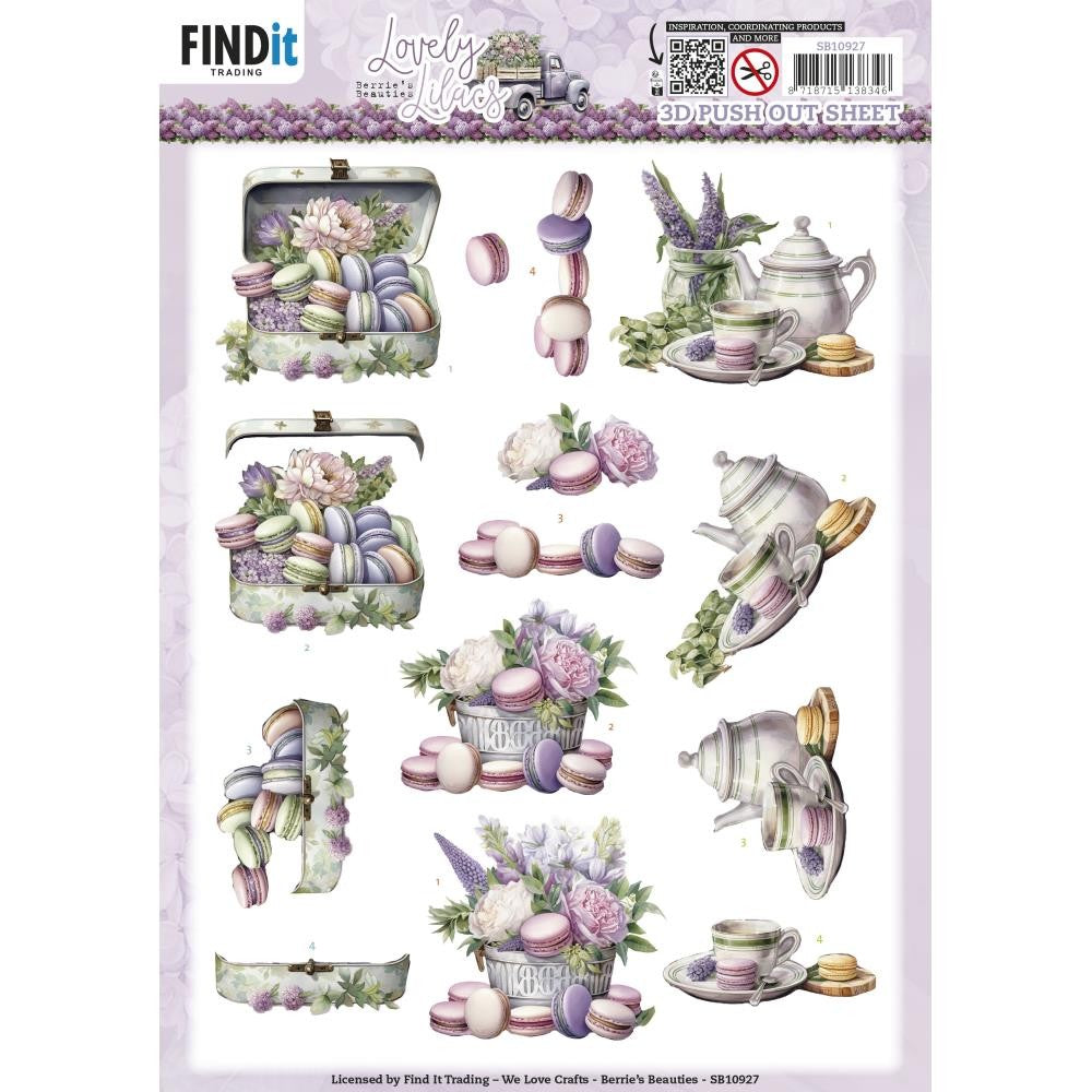 LOVELY LILAC 3 D PUSH OUT MACARONS -SB10927
