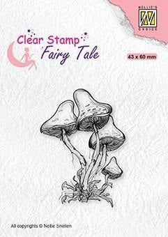 NELLIE'S CHOICE CLEAR STAMP FAIRY TALE MUSHROOMS- FTCS023