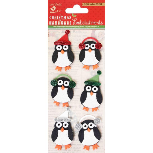 LITTLE BIRDIE CHRISTMAS PENGUIN EMBELISHMENTS - CR83337