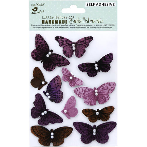 LITTLE BIRDIE  EMBELISHMENTS BUTTERFLY SEA CORAL- CR83673