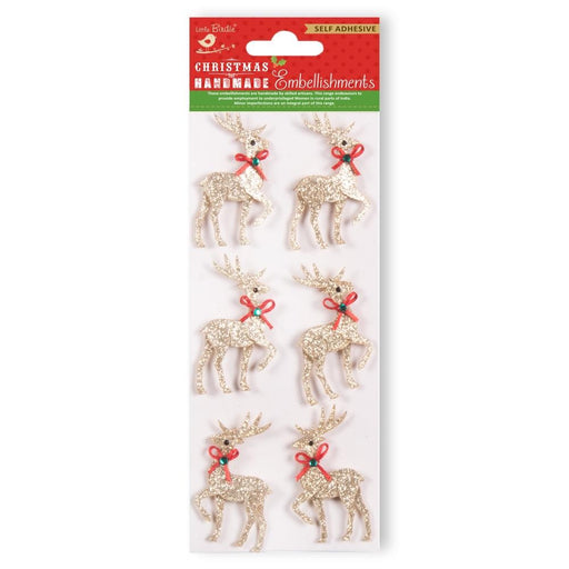LITTLE BIRDIE CHRISTMAS RAIN DEER EMBELISHMENTS - CR93873
