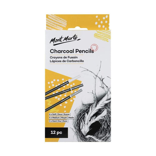 MONT MARTE CHARCOAL PENCILS 12 PC - MPN0017