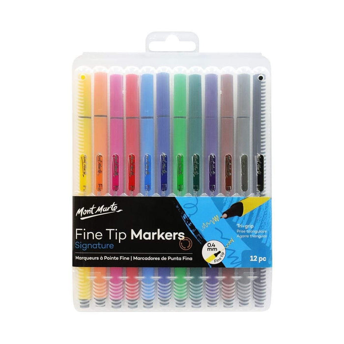 MM FINE TIP MARKER TRI GRIP IN CASE 12PC - MPN0059