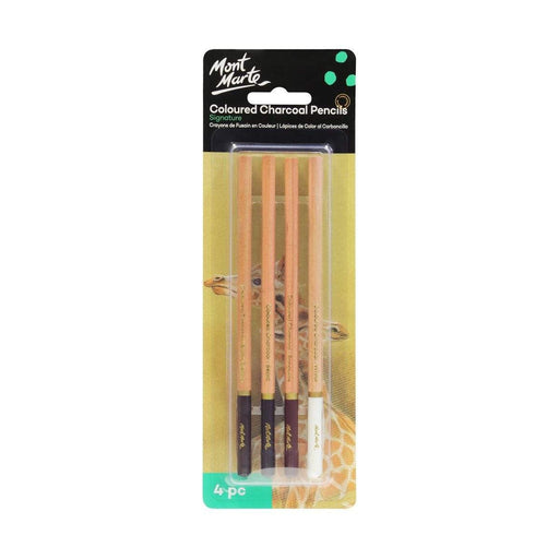MMCOLOURED CHARCOAL PENCILS PKT 4 - MPN0085