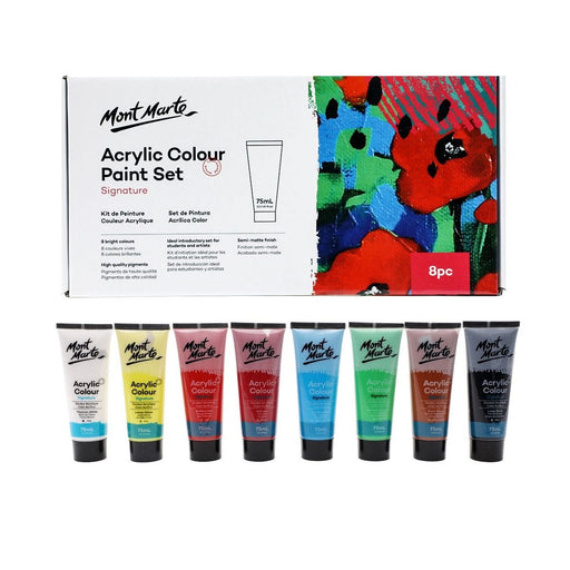 MM ACRYLIC COLOUR PAINT SET 8PC X 75ML - MSCH8751