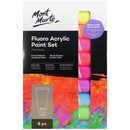 MM FLUORO ACRYLIC COLOUR PAINT SET 8PC X 36ML - PMFL8361