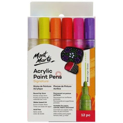 MM ACRYLIC PAINT PENS BROAD TIP 12PC - MPN0130