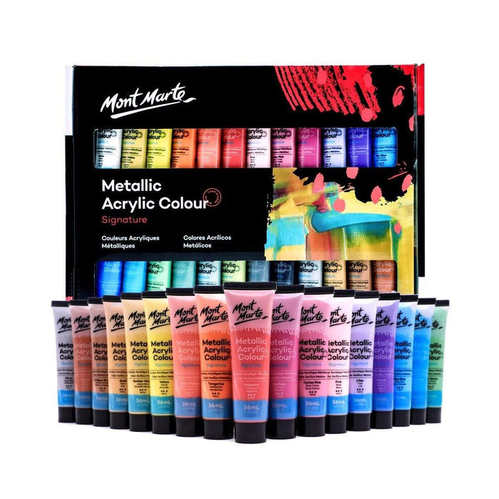 MM METALLIC ACRYLIC COLOUR 24PC - PMMT2436