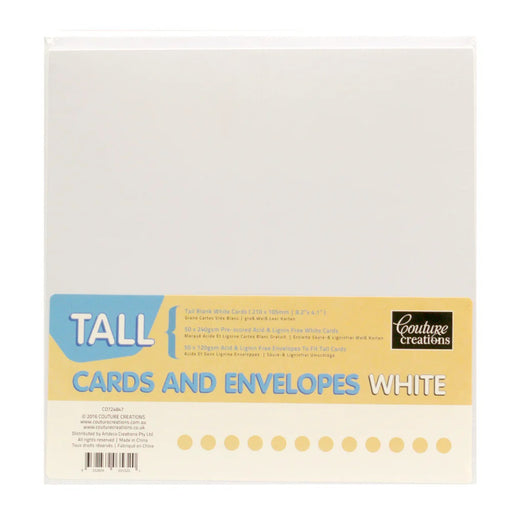 COUTURE CREATIONS TALL CARD ENVELOPE 50 PK WHITE - CO724847