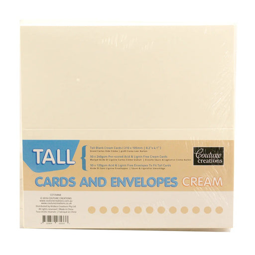 COUTURE CREATIONS TALL CARD ENVELOPE 50 PK IVORY - CO724848