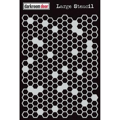 DARKROOM DOOR LARGE STENCIL 9X12 INCH HONEYCOMB - DDLS019