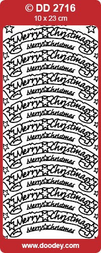 STICKER MERRY CHRISTMAS BANNER GOLD - DD2716G