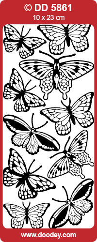 STICKER BUTTERFLIES LARGE GOLD - DD5861G