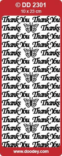 CRAFT STICKER THANK YOU GOLD - DD2301G