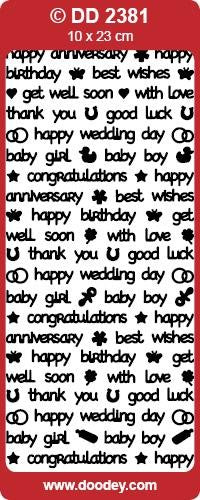 CRAFT STICKER VARIOUS WISHERS SILVER - DD2381S