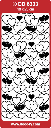 CRAFT STICKER PAIR OF HEARTS GOLD - DD6303G