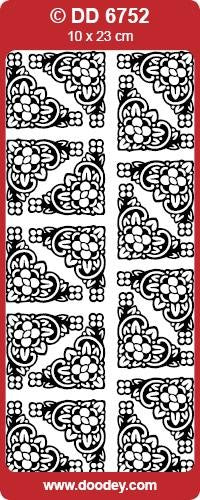 CRAFT STICKER CORNERS DAISY SILVER - DD6752S