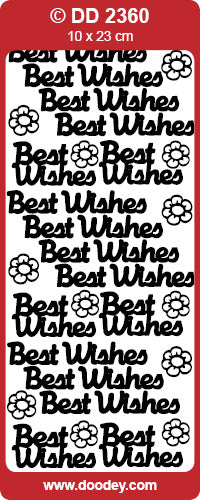 CRAFT STICKER BEST WISHES LARGE BLACK - DD2360BL