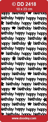 CRAFT STICKER MODERN HAPPY BIRTHDAY BLACK - DD2418BL