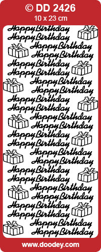 CRAFT STICKER HAPPY BIRTHDAY BLACK - DD2426BL