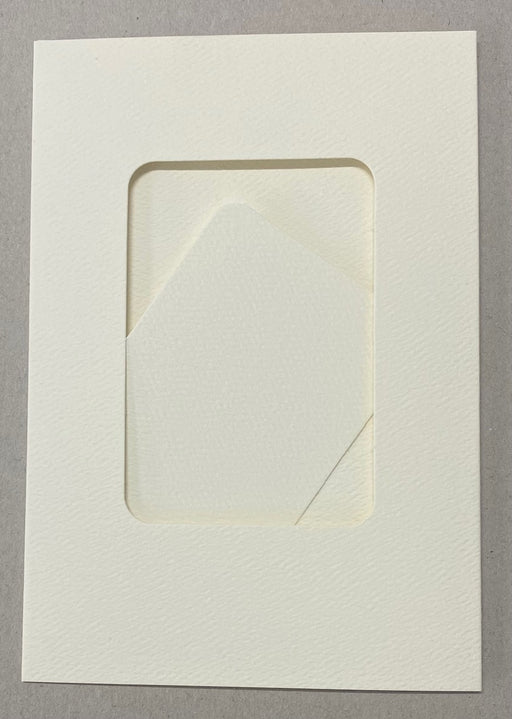 IVORY STANDARD RECTANGLE CUTOUT 3 PANEL CARD & ENV - RE2 BULK