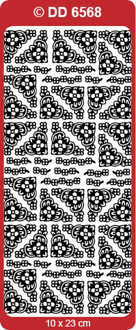 STICKER FLORAL CORNERS BLACK - DD6568BL