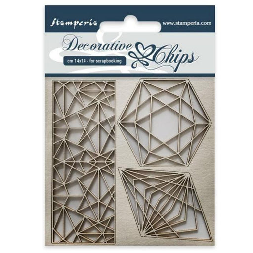 STAMPERIA DECORATIVE CHIPS 14 X 14CM GEOMETRY - SCB28