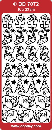 CRAFT STICKER XMAS VARIOUS SILVER - DD7072S