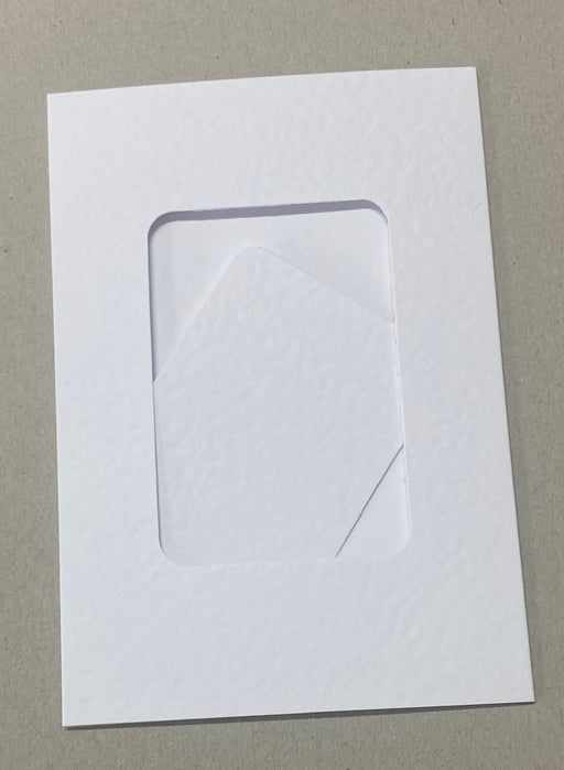 WHITE RECTANGLE 57X85MM CUTOUT 3 PANEL CARD85 X 57MM & ENV X50PCS - RE1 BULK