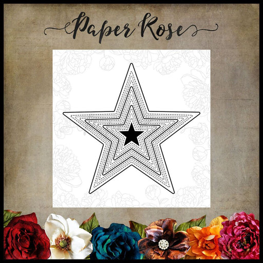 PAPER ROSE DIE NESTING STITCHED STARS