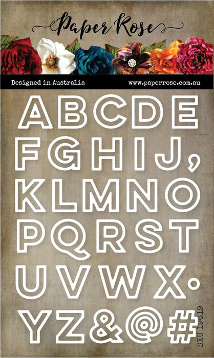 PAPER ROSE DIE OUTLINE ALPHABET - 19619